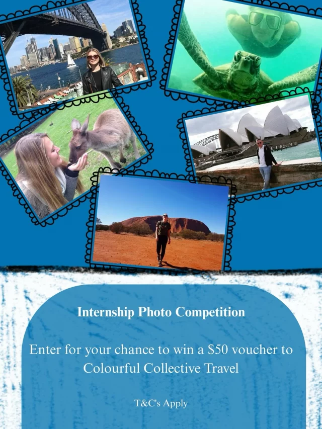 📸✨ PHOTO COMPETITION TIME! ✨📸

We want to see your best Aussie adventure snaps 🇦🇺🐨🌊
Submit a photo of YOU + something iconically Australian (think Opera House, Harbour Bridge, kangaroos, beaches, or anything that screams “Australia” 🌏).
💡 Tell us a little about your internship experience and you’ll go in the draw to WIN a $50 Colourful Collective voucher! 🎁 (valid for 12 months).

🗓️ Entries close midnight, 26th September 2025 (AEST – Sydney time).

👉 Up to 3 entries per person!

✅ How to enter:
Enter here: www.internshipsdownunder.com/photo-competition-2025/
Take your best Aussie-inspired photo with YOU in it.
Answer a few quick questions about your internship.

We can’t wait to see your adventures through your lens 🤩📸

#InternshipsDownUnder #PhotoCompetition #australiaadventure