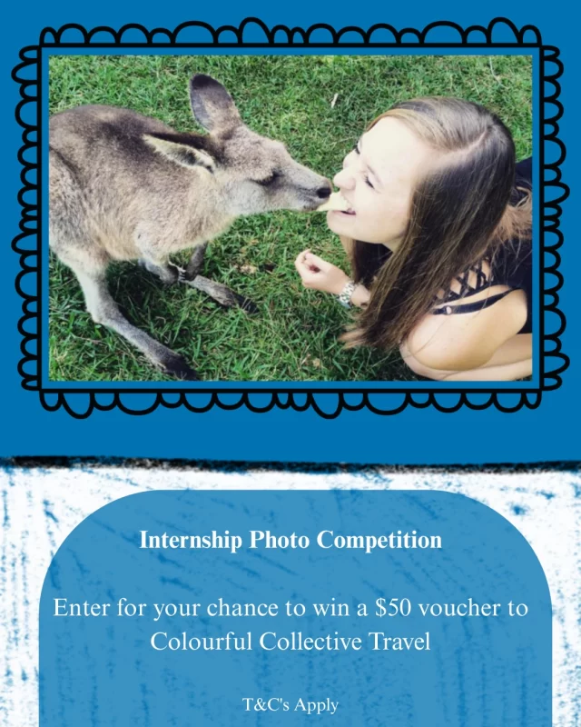 📸✨ SHOW US AUSTRALIA THROUGH YOUR EYES! ✨📸

Think you’ve captured the perfect Aussie moment? 🇦🇺🐨🌊
We’re looking for photos of YOU + something iconically Australian. Opera House, Harbour Bridge, kangaroos, beaches, wildlife… you name it! 🌏

Share your story, share your photo, and you could WIN a $50 Colourful Collective voucher 🎁 (valid for 12 months).

🗓️ Entries close midnight, 26th September 2025 (AEST – Sydney time).
👉 Up to 3 entries per person!

✅ How to enter:

Take your best Aussie-inspired photo with YOU in it.

Answer a few quick questions about your internship.

Enter here: www.internshipsdownunder.com/photo-competition-2025/

We can’t wait to see your Aussie adventures shine through your lens 🤩📸

#InternshipsDownUnder #PhotoCompetition #AustraliaAdventure